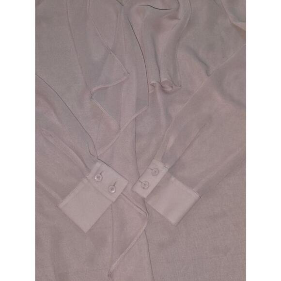 Women's BCBGeneration Pink Ruffle Trim Sheer Blouse Size XS Tunic Ruffle Top - Picture 5 of 9